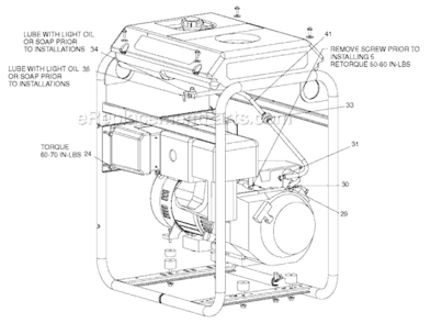 Page B Diagram and Parts List for H650CS Type 0 Porter Cable Generator
